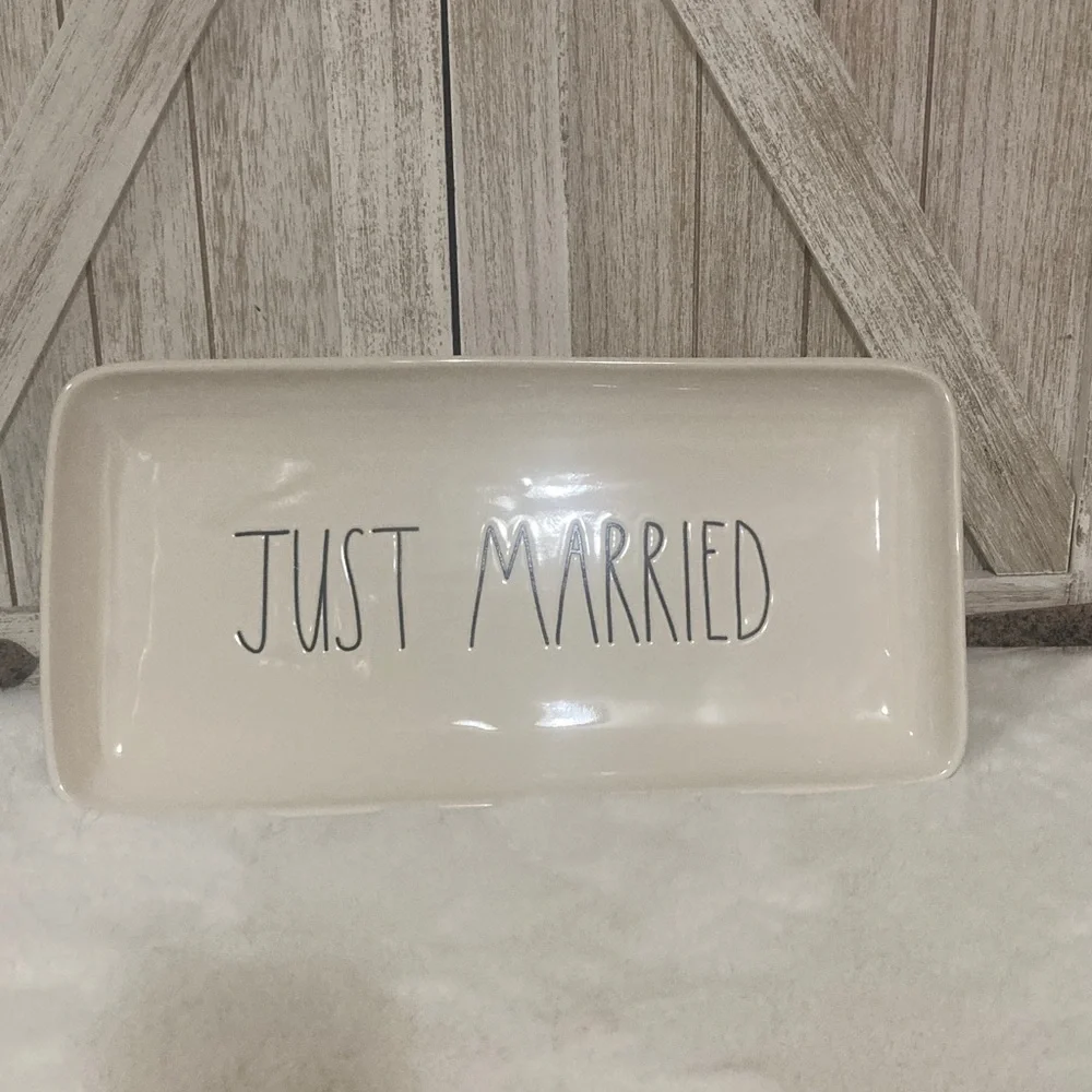 Rae Dunn Just Married Ceramic Tray